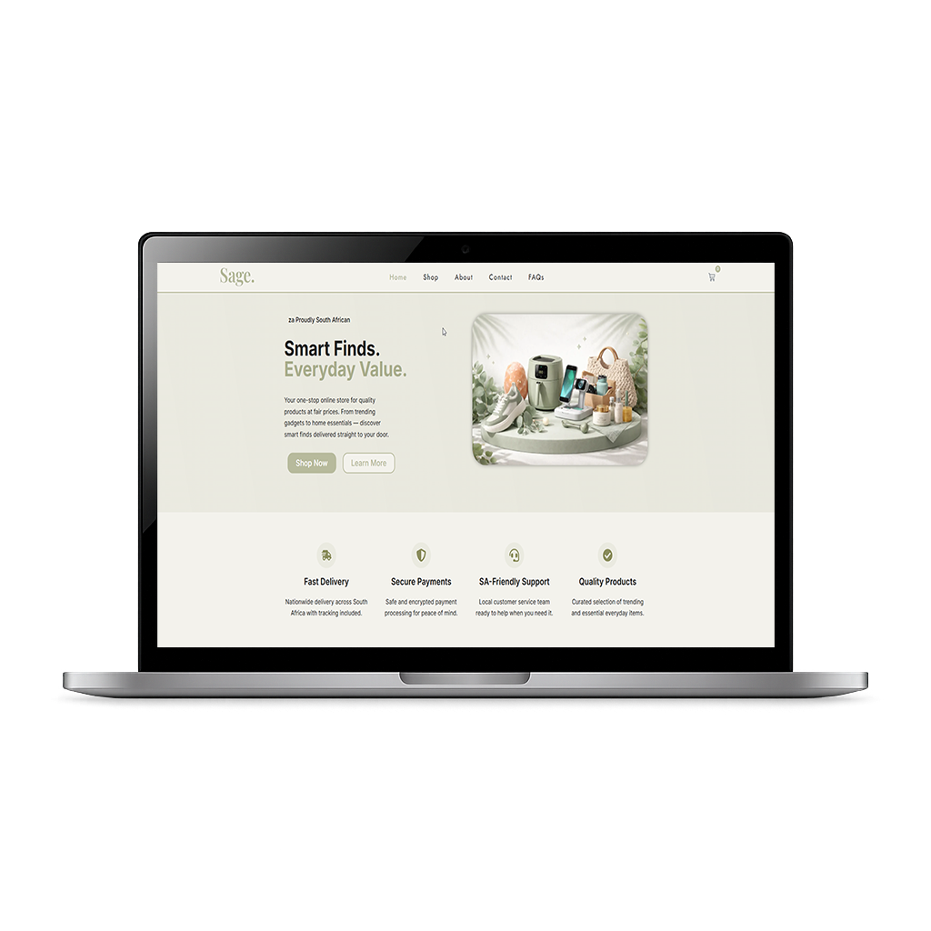 Minimalist online store design Port Elizabeth